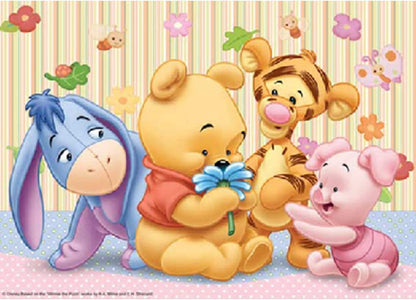 WHYCJXWL Diamond Art Kits for Adults and Kids, Full Drill Round Rhinestone Diamonds, Winnie Pooh Diamond Art (12X16 Inch)