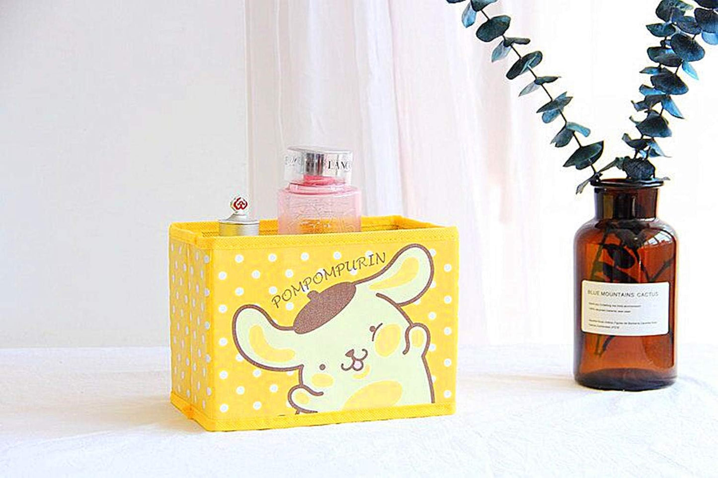 Kerr's Choice Collapsible Storage Bin - Yellow Foldable Baskets, Kawaii Office Desk Room Decoration, Cute Room Decor