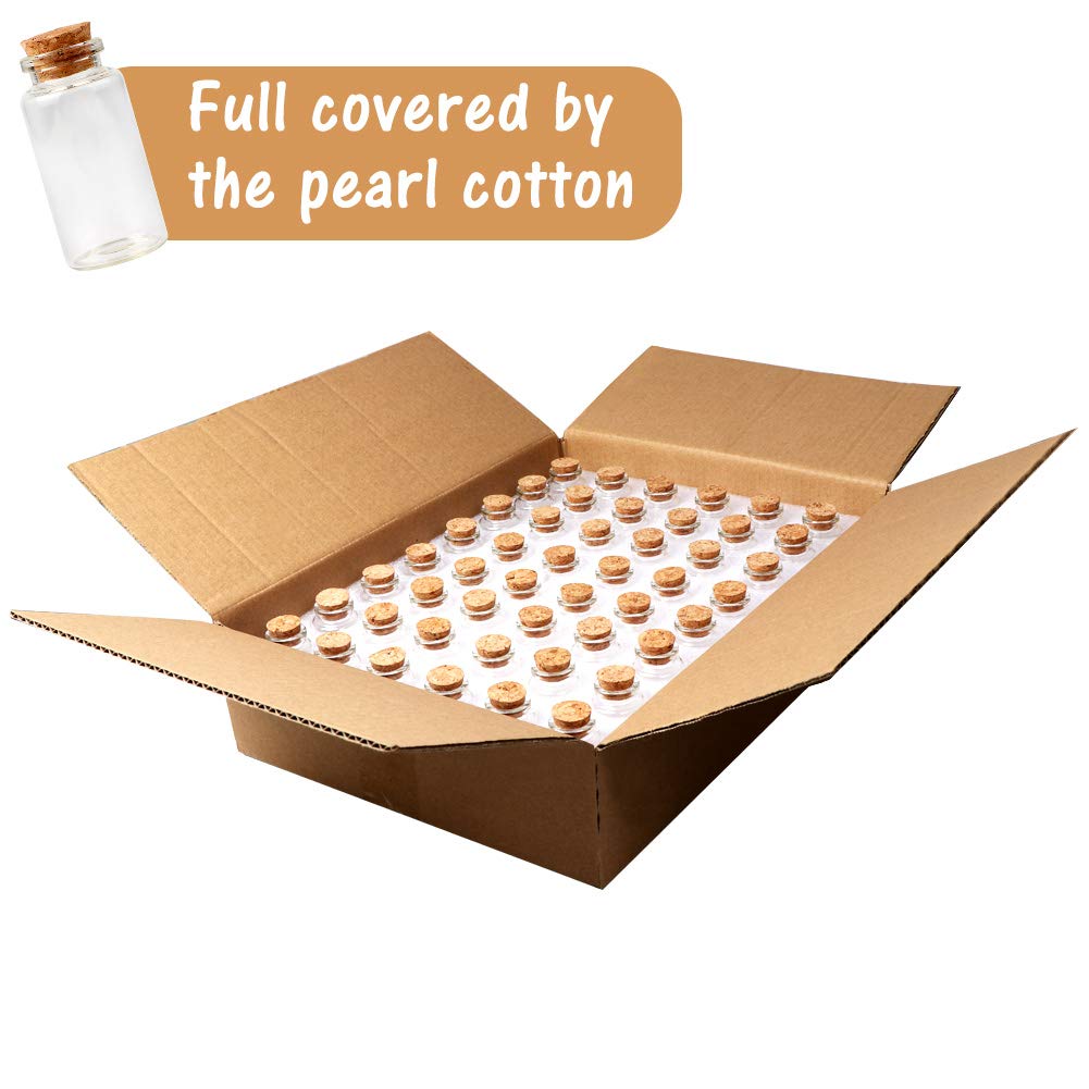 OurWarm 48PCS 25ml Clear Glass Bottles with Cork Stoppers, Mini Small Vials for Wedding Favors, DIY Crafts, Baby Shower