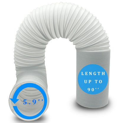 SunDiao Portable Air Conditioner Hose, Portable Exhaust Vent Hose with 5.9 Inch Diameter, Anti-Clockwise Thread, 90 Inch Length