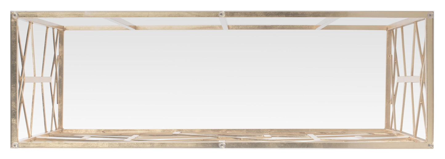 SAFAVIEH Couture Collection Sean Art Deco Geometric Gold Leaf Console Table (Fully Assembled)