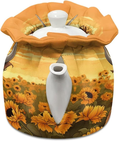 Highland Cow Tea Cozy for Teapot Insulation Keep Warm Dust Cover Kettle Quilt for Home Kitchen Holiday