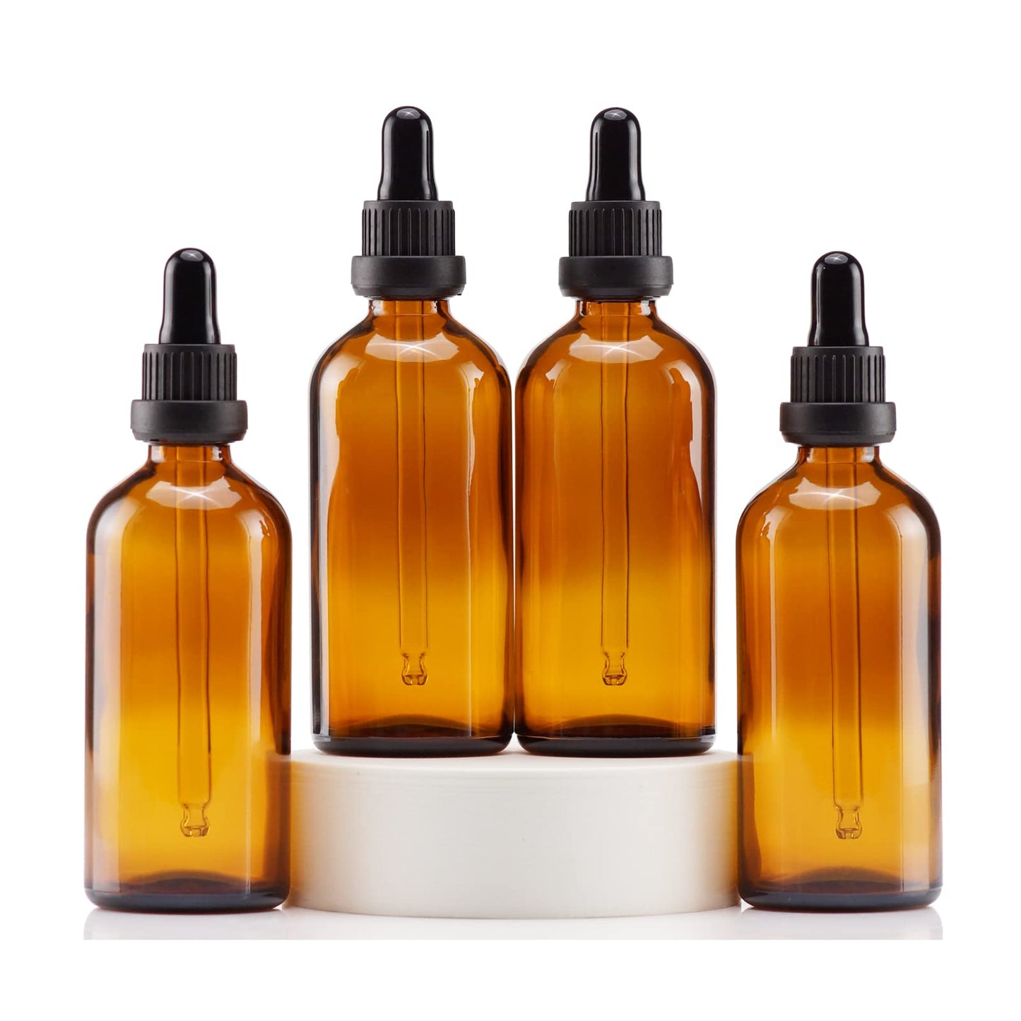 YIZHAO Amber Glass Dropper Bottle 4oz, Tincture Bottles with Glass Dropper, for Essential Oils, Aromatherapy, Cosmetic, Laboratory, Pharmacy, Liquids, Travel –4 Pcs