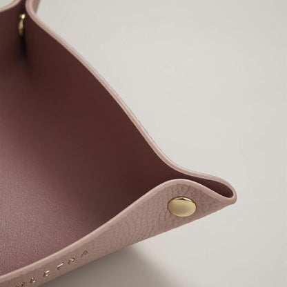 OLETHA Small Valet Tray, Travel Catch All Bowl for Keys, Jewelry, Wallet & Change, Pink Desk Organizer