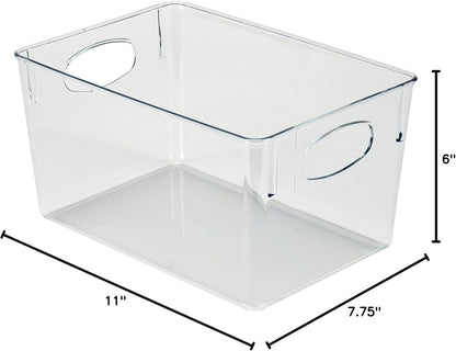 Simplify Large Horizontal Organizer Bin, Multi-Purpose Storage for Fridge, Bathroom, Desk, and Cosmetics