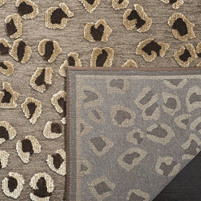 SAFAVIEH Paradise Collection Accent Rug - 2' x 3', Beige & Brown, Animal Print Viscose Design, Ideal for High Traffic Areas in Entryway, Living Room, Bedroom (PAR84-303)