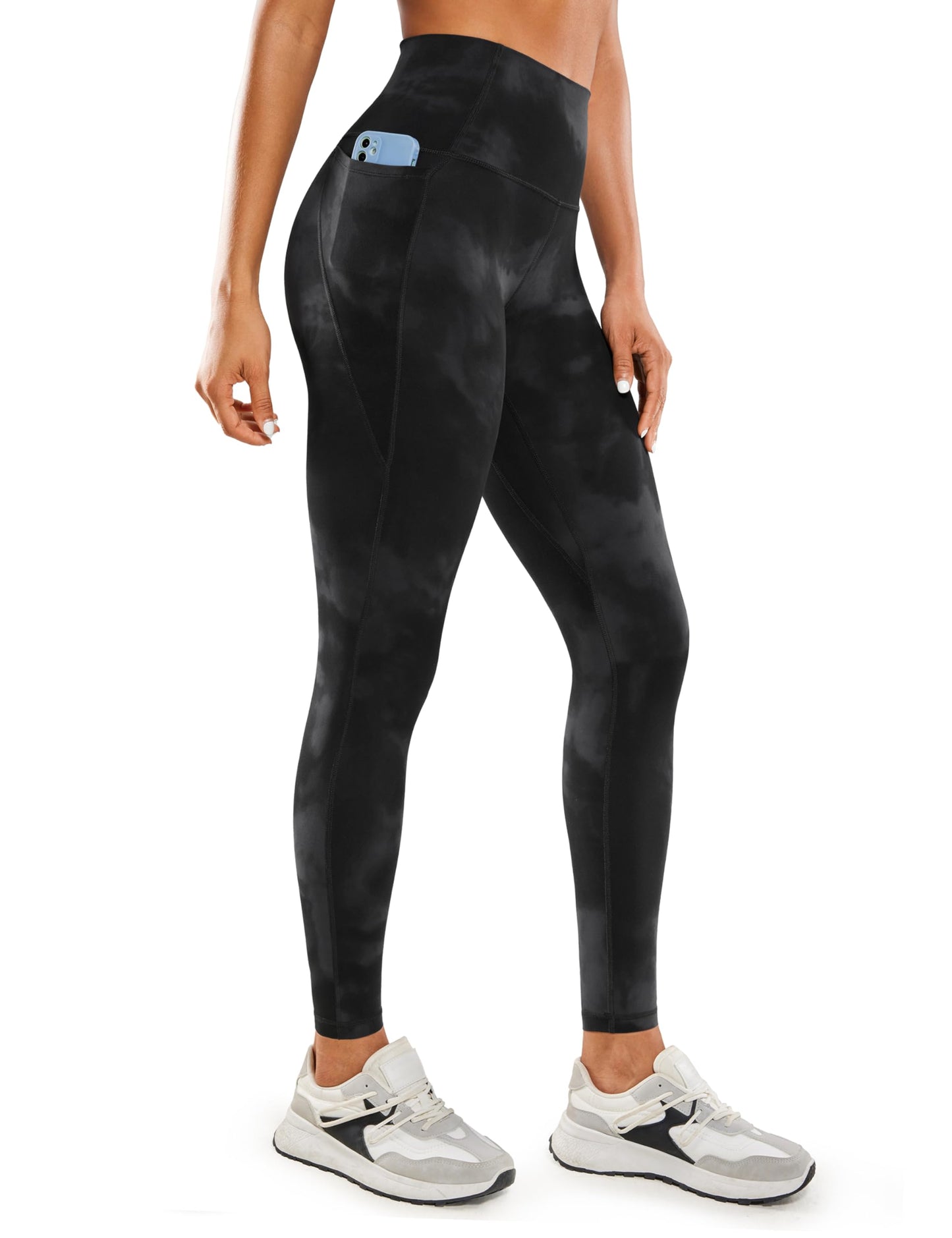 CRZ YOGA Womens Butterluxe Workout Leggings 28 Inches - High Waisted Gym Yoga Pants with Pockets Running Buttery Soft