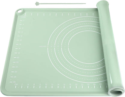 Countertop Silicone Pastry Mat, Non Slip Dough Mat with Measurements and Raised Edges, Food Grade Silicone Baking Mat