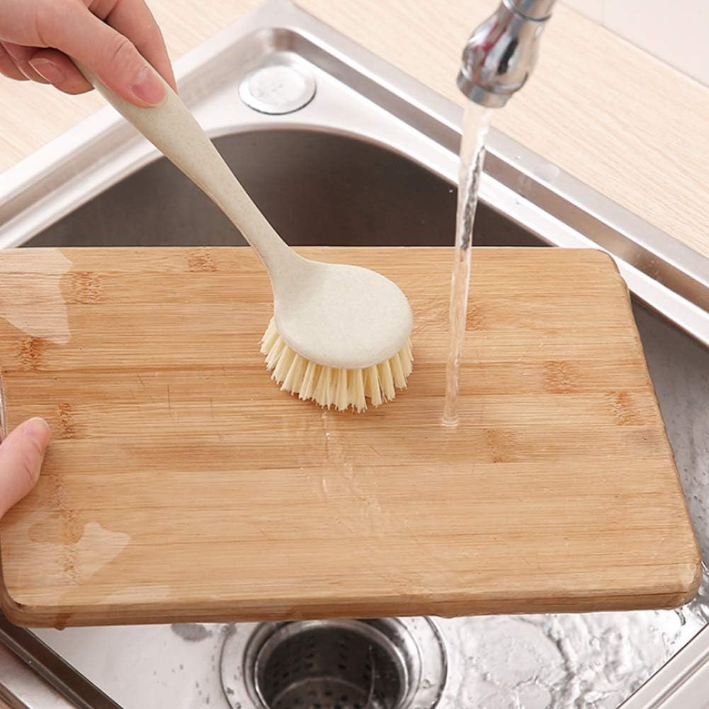 Jerliflyer Dish Brush with Handle, Long Handle for Cleaning Dishes, Pots, Pans, Sinks, Stoves