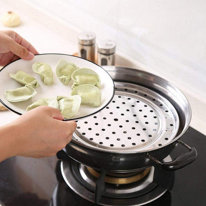 TOPINCN Stainless Steel Round Steamer - Silver (Large)