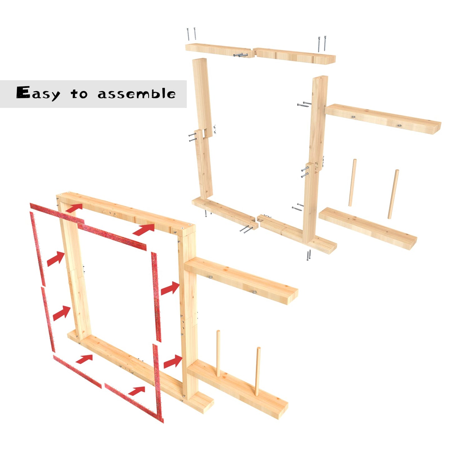 Jangker Tufting Frame for Rug Making - Large 27.5'' Rug Making Kit with Carpet Tack Strip