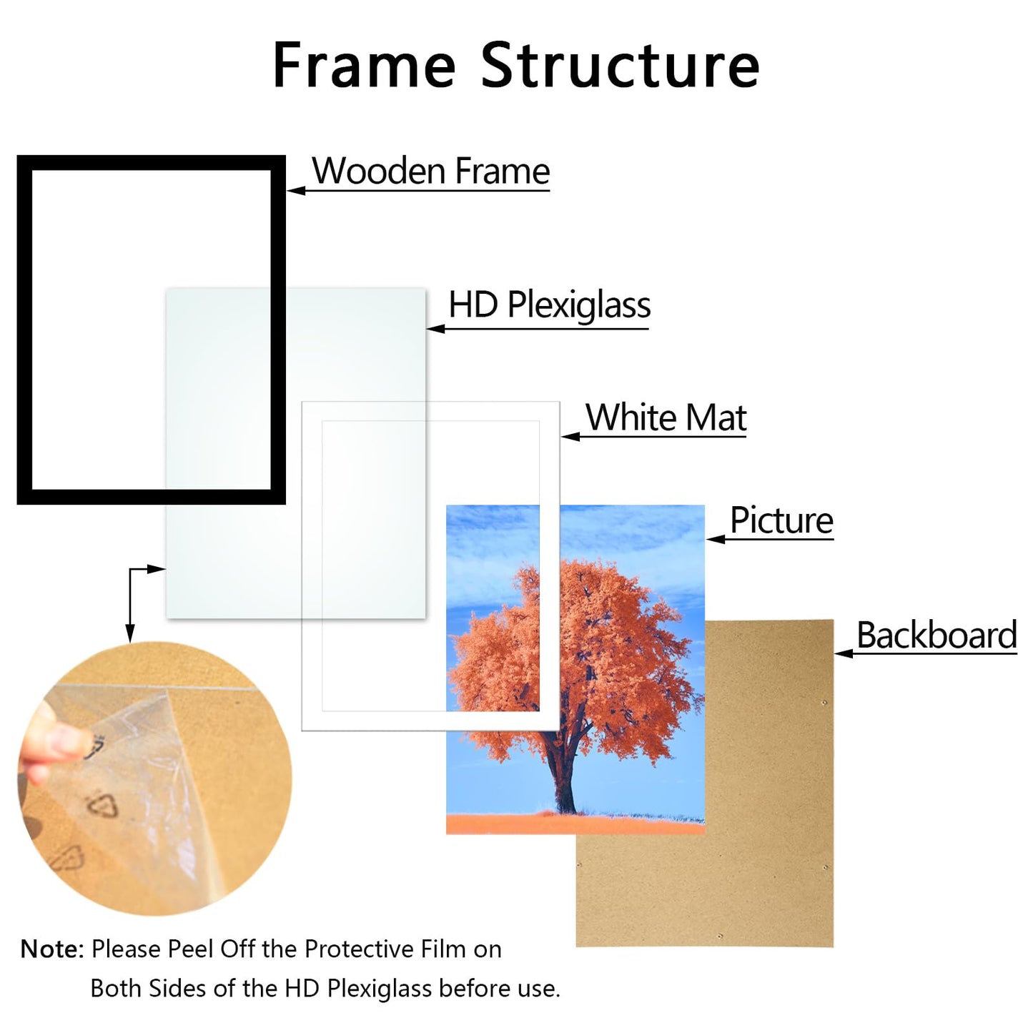 2 Pack 12x16 Picture Frame Black, Solid Wood Diamond Art Painting Frames 30x40cm, Display Pictures 10x14 with Mat or 12 x 16 Without Mat, 16x12 Frame for Photos Posters Prints Artworks, Wall Hanging