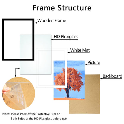 2 Pack 12x16 Picture Frame Black, Solid Wood Diamond Art Painting Frames 30x40cm, Display Pictures 10x14 with Mat or 12 x 16 Without Mat, 16x12 Frame for Photos Posters Prints Artworks, Wall Hanging
