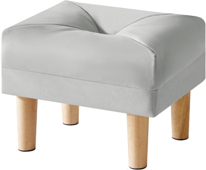 15.75" 11.42" W12.6" UHBD040G YMYNY Small Footstool Ottoman, Faux Leather Footrest with Sponge Padded Seat, Step Stool