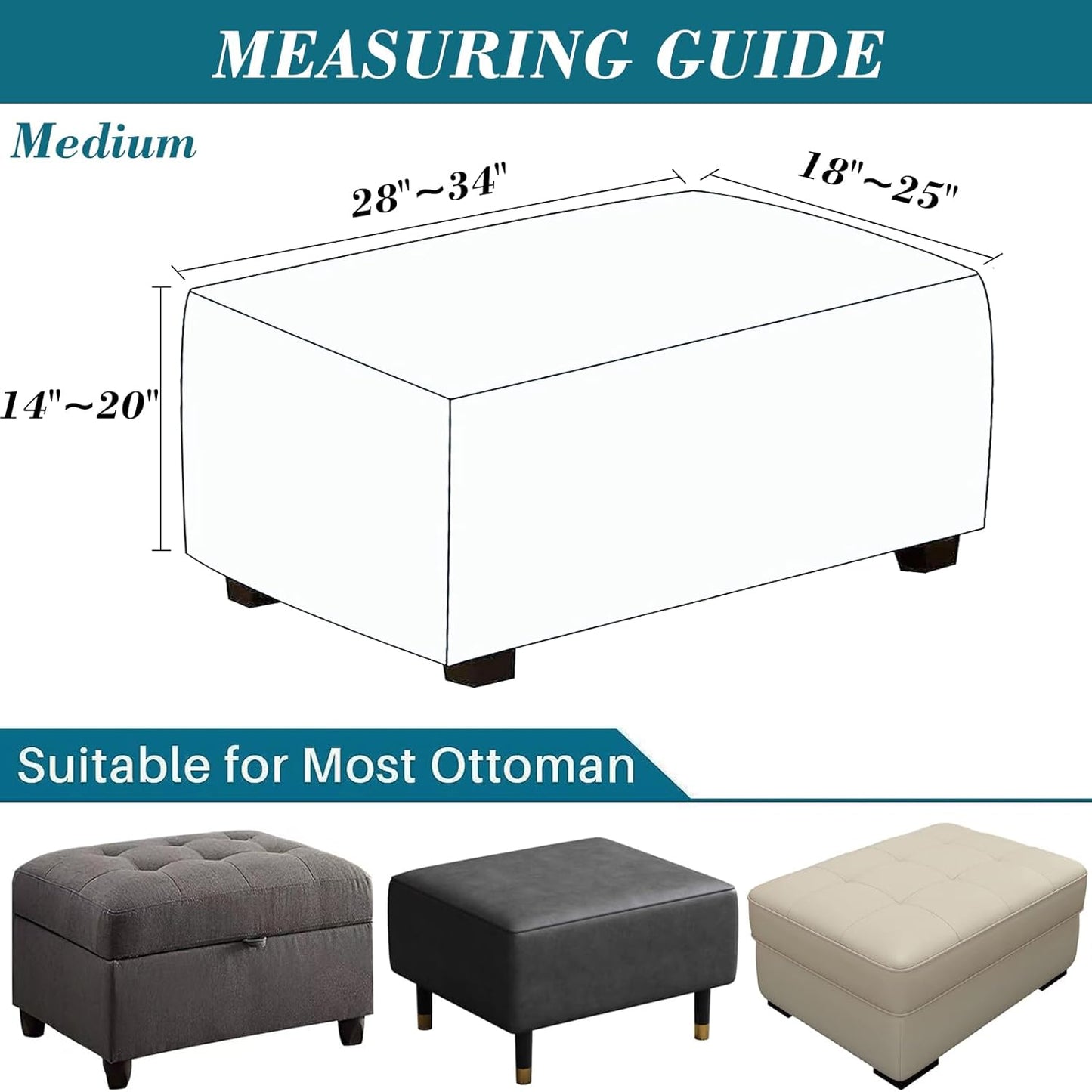 HFCNMY Ottoman Cover Rectangle,Stretch Velvet Ottoman Slipcovers Thick Slipcover Rectangle Slipcovers for Soft Foot