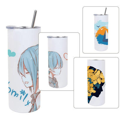 MAIKESUB Sublimation Tumbler 20oz Skinny Straight, 4 Pack White Triple-Wall Vacuum Insulated Tumblers for Heat Press Printing