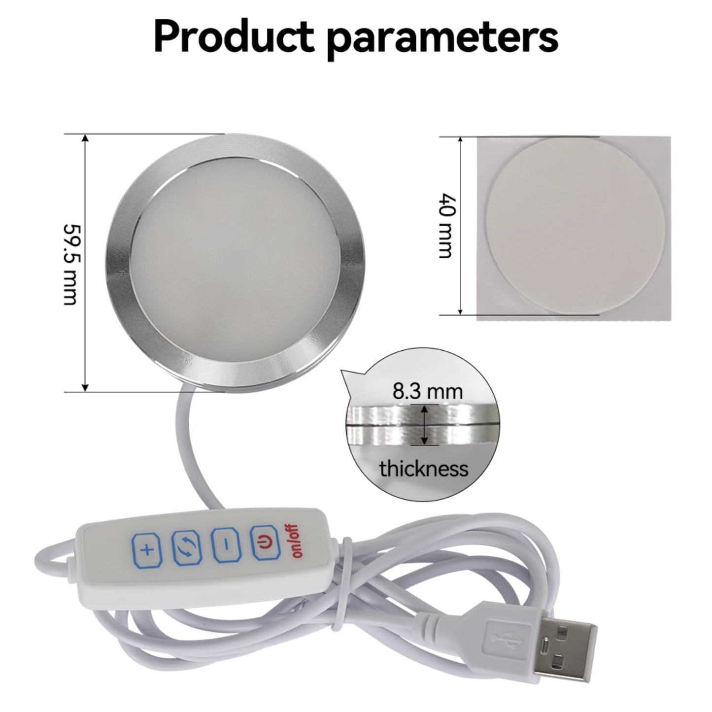 Cxydm led lamp kit 001 Compatible with Bambu Lap H2D/A1/A1mini/P1S/P1P/X1C Light kit, Three Colors with Power-Off Color Memory, Makerworld‘s 3D Printed DIY Light Models, 5V USB Powered, 2Pack+Charger