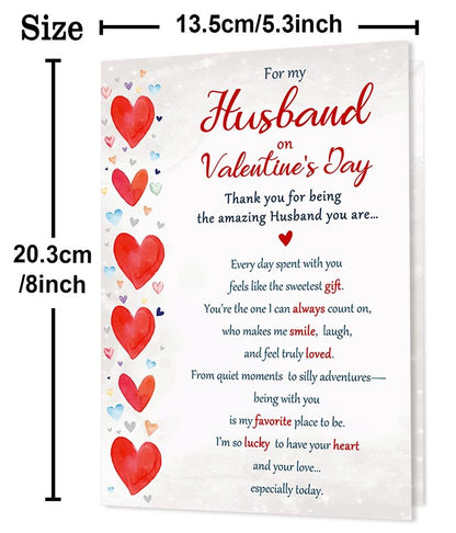 Beixian Valentines Day Cards Gifts for Husband from Wife, Funny Husband Valentines Day Card Gift for Him-8x5.3 Inches, Double-Sided