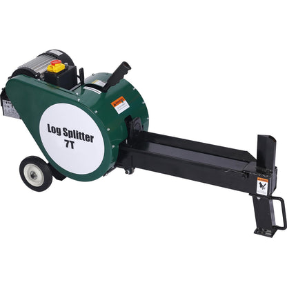 EscoSunshine Electric Log Splitter 7 Ton, Double Flywheel Electric Log Splitter, Wood Splitter Electric Powered 16A 2Hp, Electric Firewood Splitting Machine Horizontal with Mobile Wheels