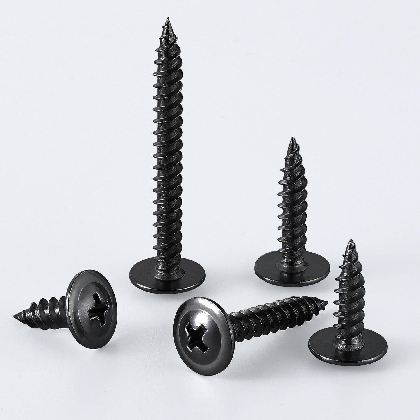 Wensilon (250 pcs)#8×1" Black Truss Head Wood Screws Quick Metal Self Tapping Zinc Oxide