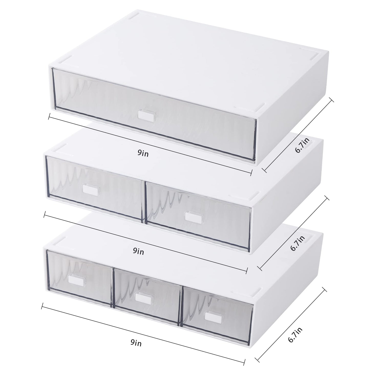 Ykpoqir Desk Organizer Stackable Storage with 6 Drawers Stackable Drawers for Desk Storage, Makeup Storage Accessories, Desktop Accessories with Drawers, White