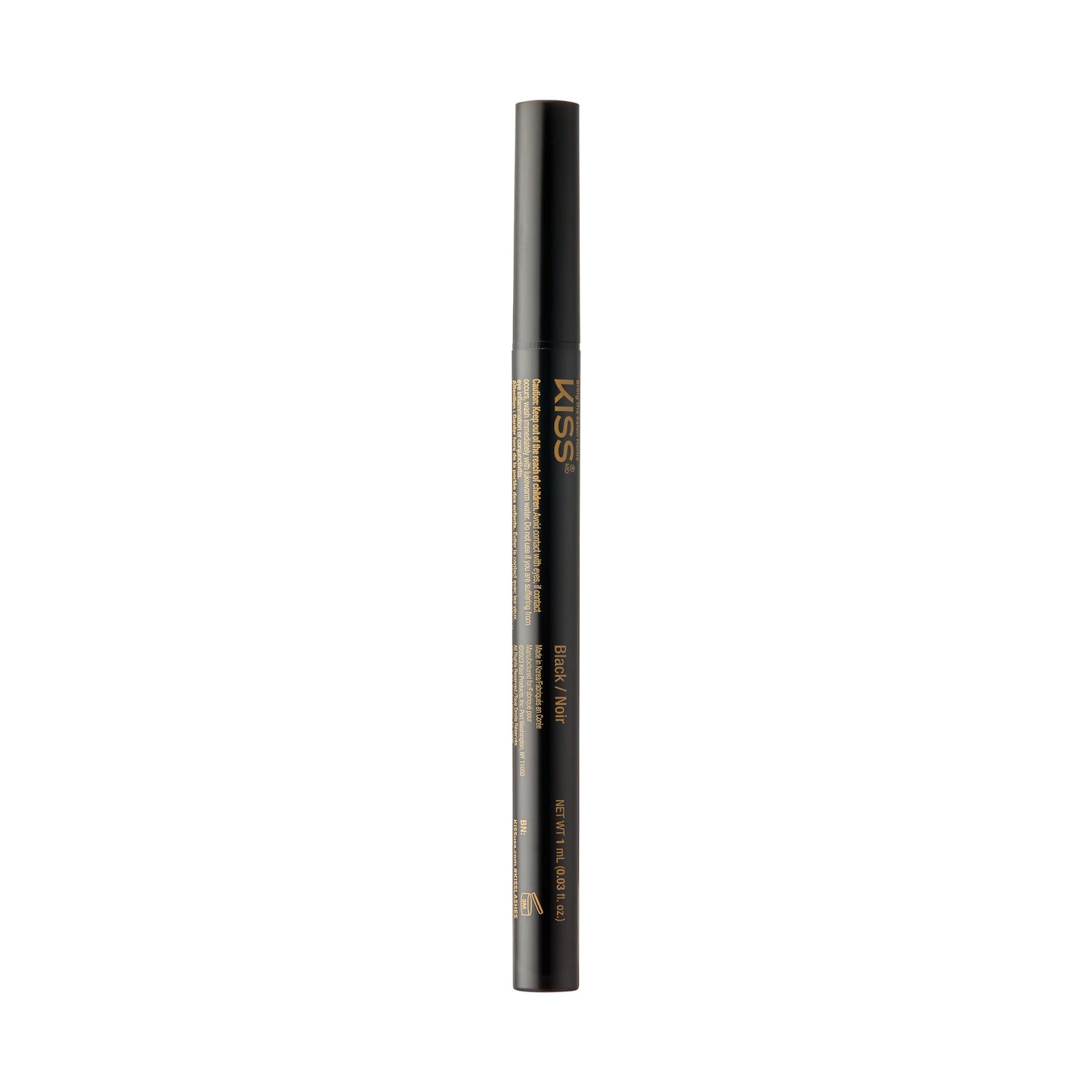 KISS Lash GLUEliner, 2-in-1 Felt-Tip Eyelash Adhesive and Eyeliner, Matte Finish, Foolproof Application, Easy Touch-Up, 0.03 Fl Oz.- Black, Packaging May Vary