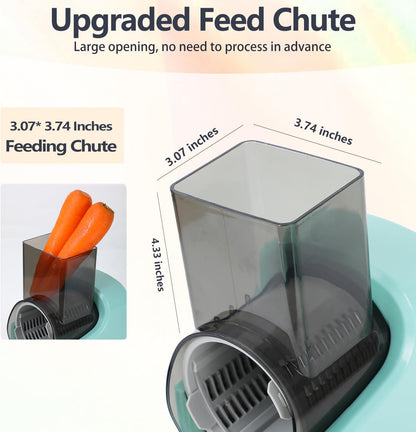 Electric Cheese Grater, Salad Maker Shooter, Vegetable Fruit Slicer for Home Kitchen Use, Green, CY-661