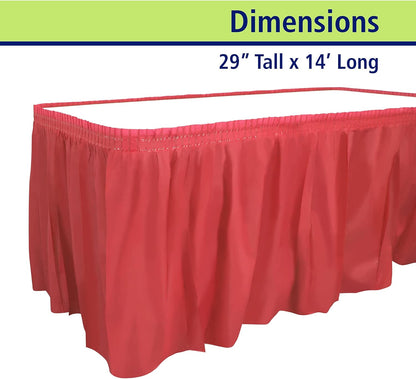 Party Dimensions Plastic Table Skirt, 29-Inches by 14-Feet, Red - 1 Pack
