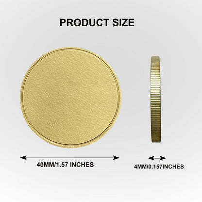 hansmaker Blank Brass Coin for Laser Engraving, 40mm Diameter, 4mm Thickness, Solid Brass Challenge Coin Blank with Acrylic Protection Case for DIY Crafts Commemorative Collection, 5pcs