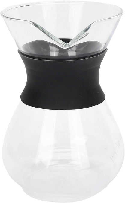Fdit Reusable Glass Coffee Pot with Stainless Steel Filter, Manual Drip Coffee Maker Set (400ml)