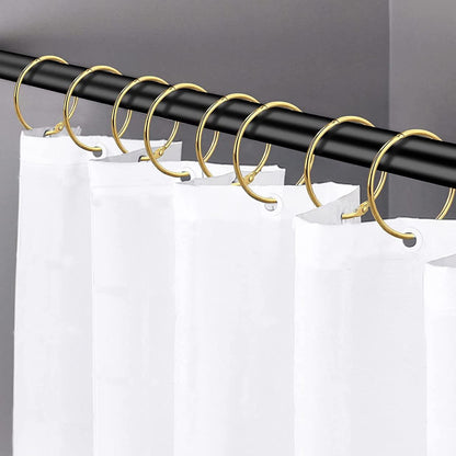 24 Pack Shower Curtain Rings, Rust Proof Hooks for Bathroom, Circular Decorative Metal Rings (Gold)