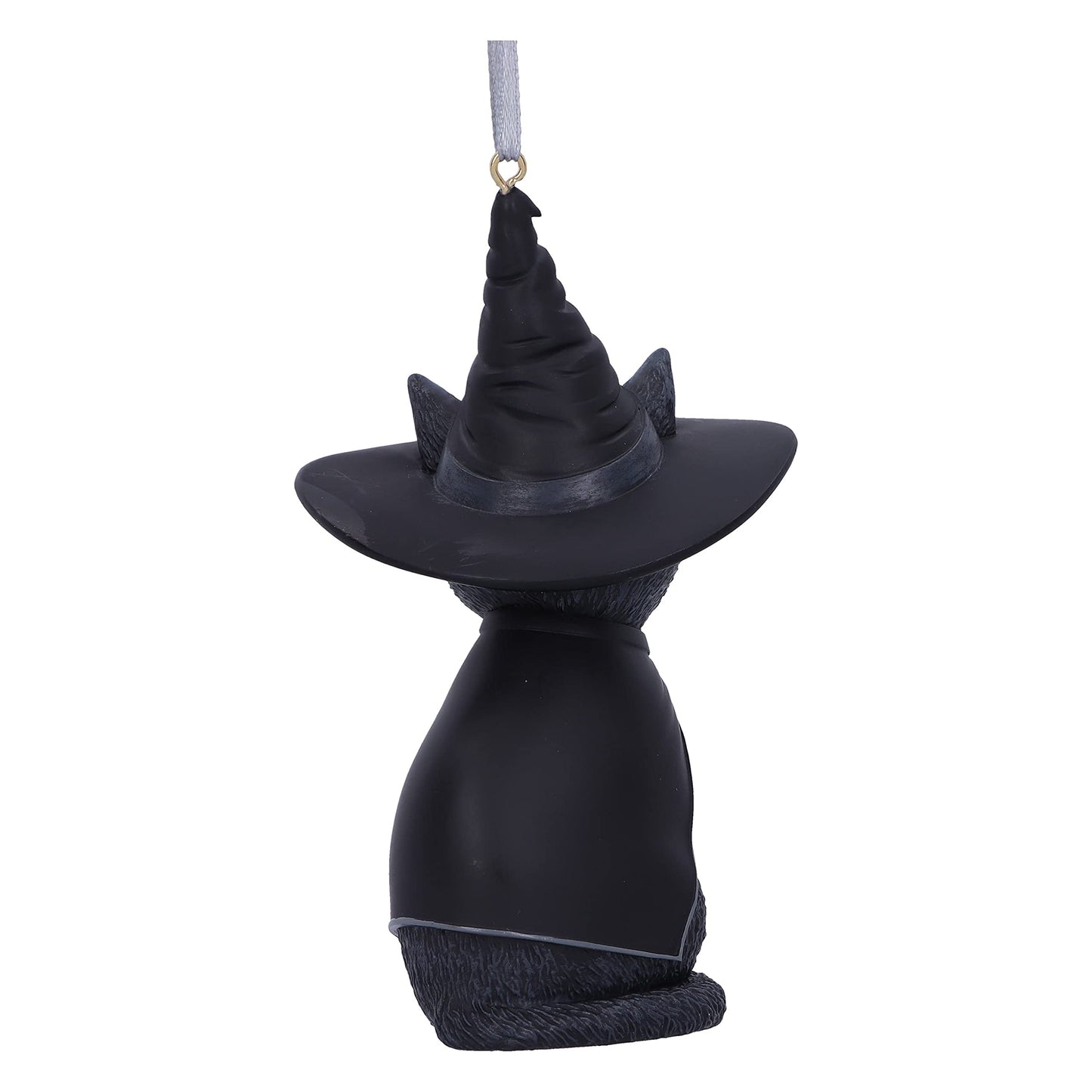 Nemesis Now Cult Cuties Purrah Hanging Ornament 11.5cm, Resin, Black, Scarily Adorable Bewitching Cat Hanging Ornament, Witch Cat, Cast in The Finest Resin, Expertly Hand-Painted