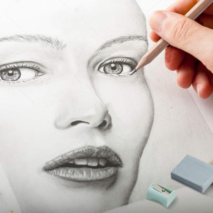 Drawing Pencils, Sketch Pencils Graphite 12B 8B 7B 6B 5B 4B 3B 2B B HB 2H and Charcoals Art Supplies for Sketching and Drawing,Pencil Set for Artists or Kids