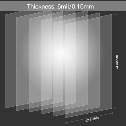 15 Pack 6 Mil Clear Mylar Stencil Sheets, 12" x 24" Blank Stencils, Reusable Template Material, Make Your Own Stencil Compatible Vinyl Cutting Machine