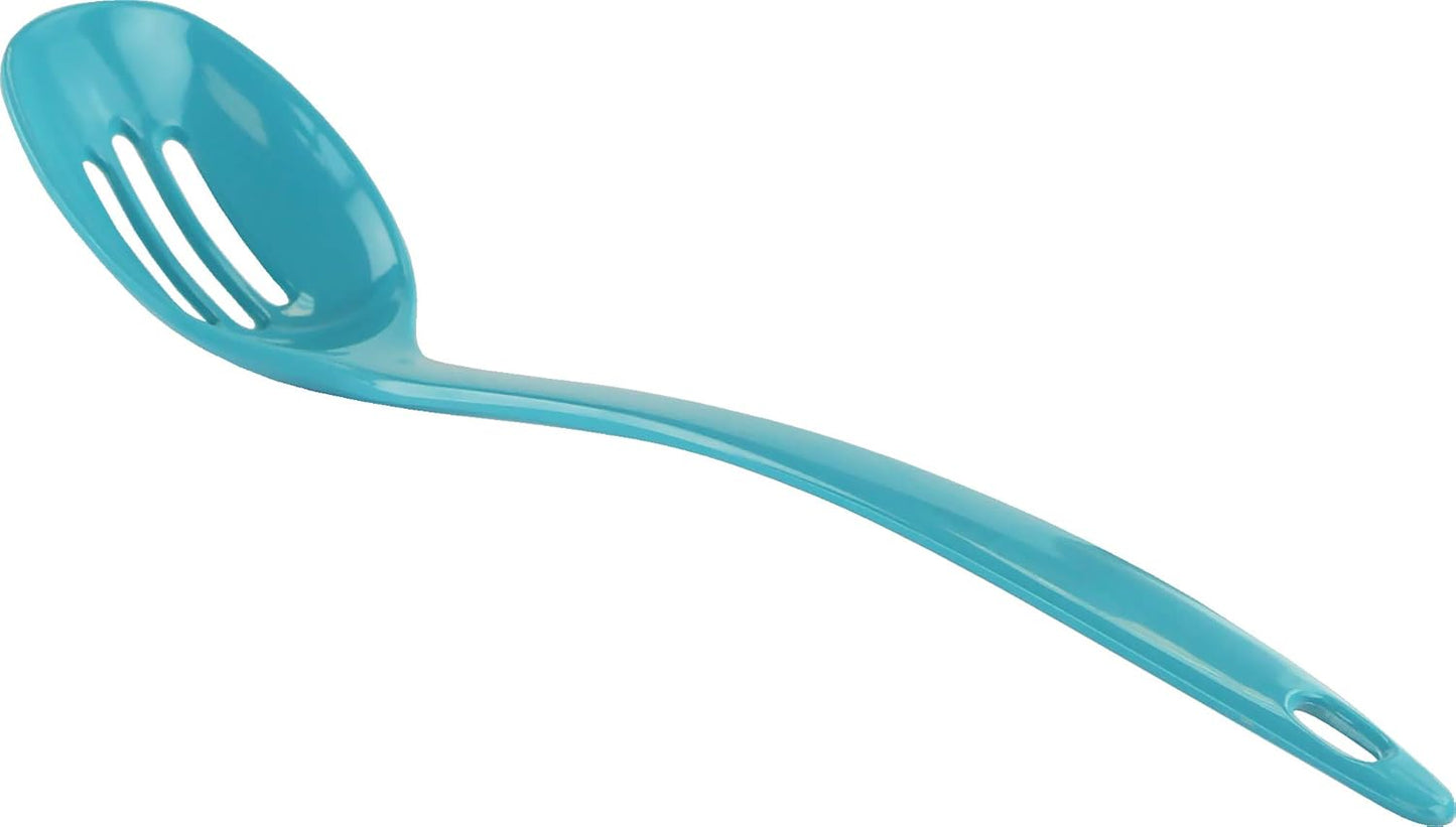 Durable Melamine Cooking Slotted Spoon, Turquoise
