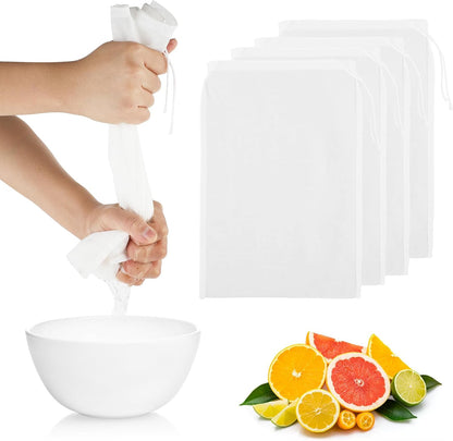 4 128 PCS Nut Milk Strainer Bag Nylon Cheesecloth for Straining, Reusable Cheese Cloths Craft Nutmilk Mesh Bag, Fine