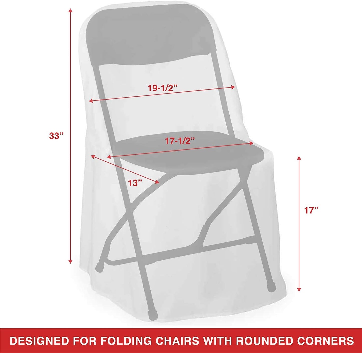 Lann's Linens 10 pcs White Polyester Folding Chair Covers for Wedding, Party, Banquet