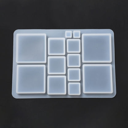 KitBeads 5 Pcs White Square Silicone Molds Geometric Silicone Molds Small Resin Jewelry Molds for Necklace Earring DIY Crafting Making