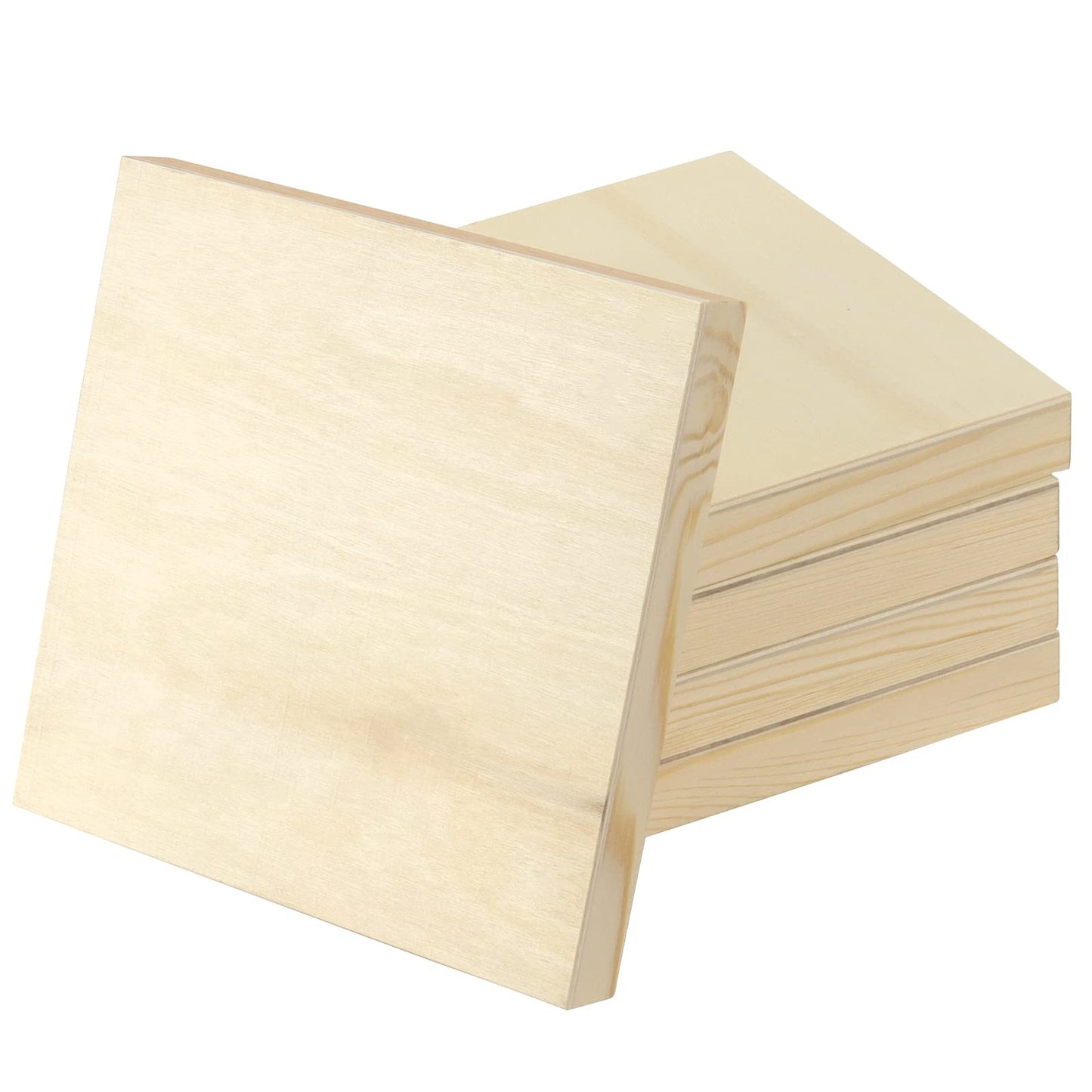 JOIKIT 20 Pack 5 x 5 Inch Wood Canvas Panels, 0.86cm Thick Wooden Canvas Board Unfinished Wood Cradled Painting Panel Boards, Artist Wooden Canvases for Burning, Pouring, String Art, Crafts