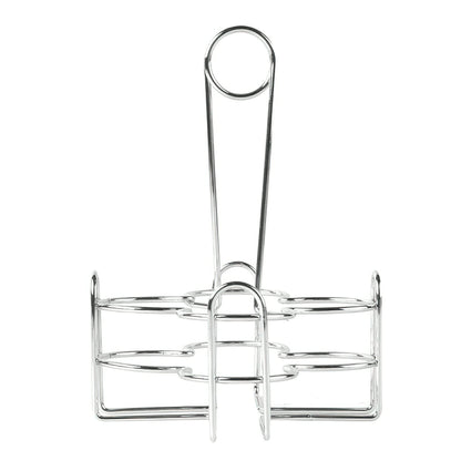 G.E.T. 4-221623 Metal Condiment Condiment Caddy with Number Holder, 4 Compartment, Chrome, 6.5" x 6.5"