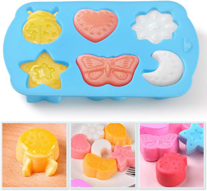 Newk Insects Silicone Candy Mold - 4 Packs 6-Cavity Animal Butterfly Moon Star 3D Bakeware Mold for Candies, Chocolate