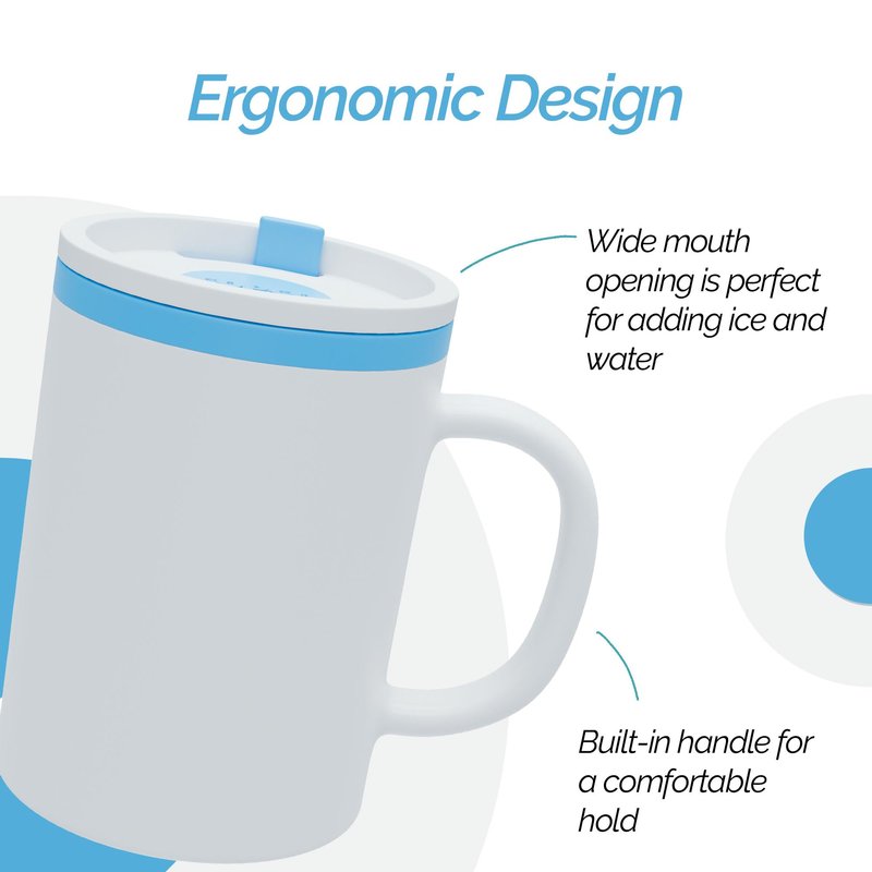 Copco Desk Mug 16 oz - Durable BPA-Free, Double-Wall Insulation for Hot & Cold Drinks, Microwave & Dishwasher Safe, Ideal for Office, Home, Travel - Spill-Resistant Reusable Mug (Teal)