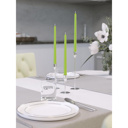 CANDWAX 10 inch Olive Taper Candles Set of 4 - Dripless Unscented Candlesticks - Perfect as Dinner Table Centerpiece Tapers or Household Decor