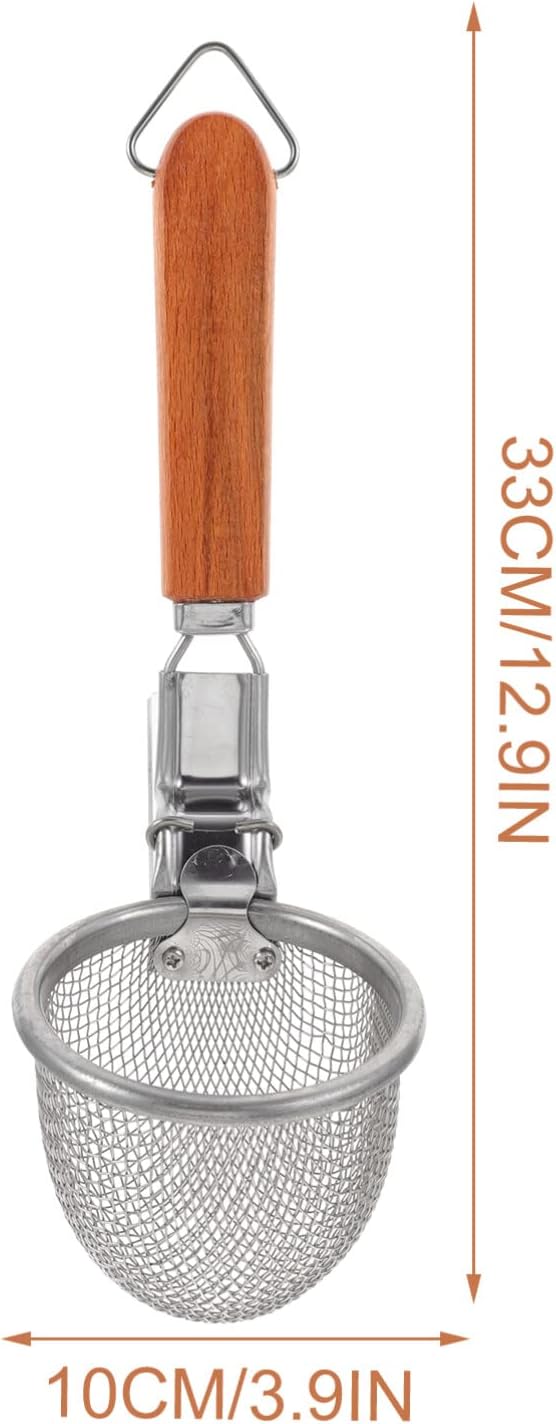 Kichvoe Stainless Steel Noodle Strainer, Fine Wire Mesh Pasta Basket for Cooking, Frying, and Dumplings