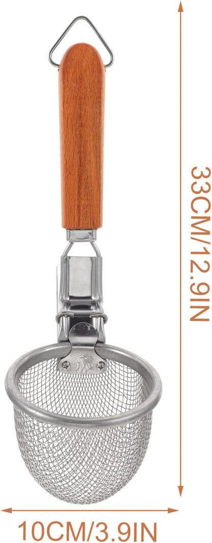 Kichvoe Stainless Steel Noodle Strainer, Fine Wire Mesh Pasta Basket for Cooking, Frying, and Dumplings