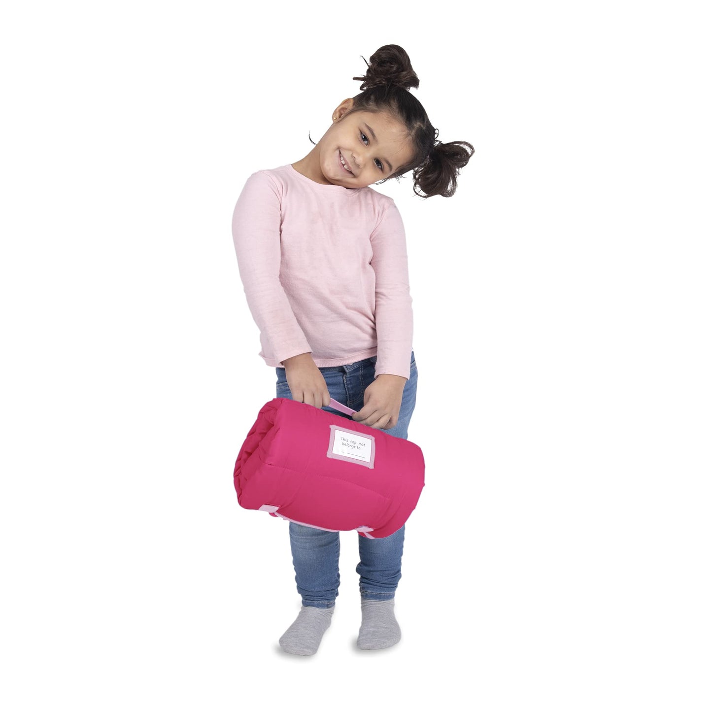 NoJo Peppa Pig I'm so Happy Toddler Nap Mat - Includes Attached Pillow and Fleece Blanket