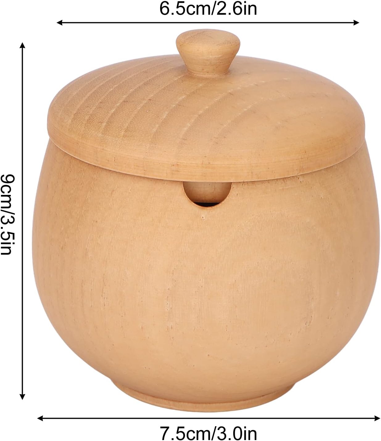 Wooden Spice Jar - Seasoning Container with Lid for Home Kitchen and Restaurant (Wood)