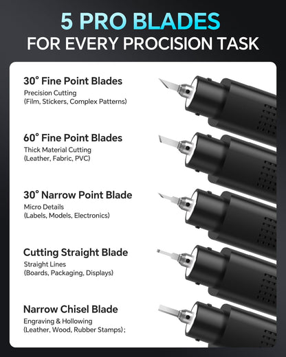 Professional 40KHz Ultrasonic Cutter Knife & Polisher OLED Display 50Pcs Replacement Blades Precision Cutting Deburring Tool for 3D Printing Resin, Acrylic, Wood, DIY Model Crafts More