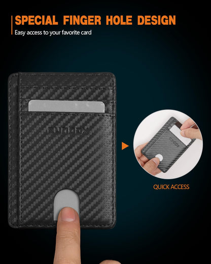 RUNBOX Card Cases Slim Wallet for Men and Women Minimalist Front Pocket RFID Blocking Leather wallets Gifts for men