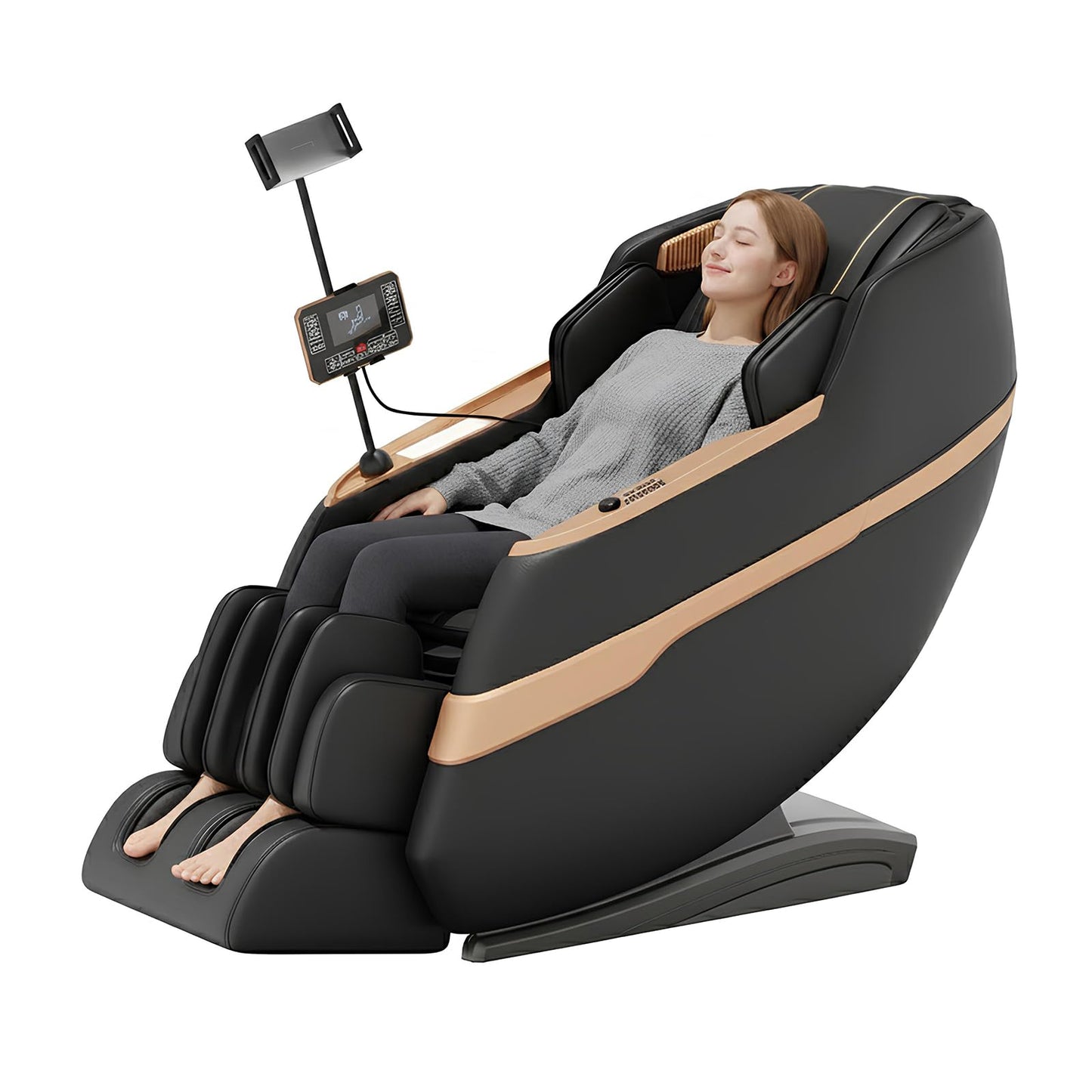 LIYIH Massage Chair Full Body, Zero Gravity Massage Recliner with 12 Fixed Casters, Full Body Airbag Massage, Waist and Leg Heating, Automatic Retractable Footrest, AI Voice Control
